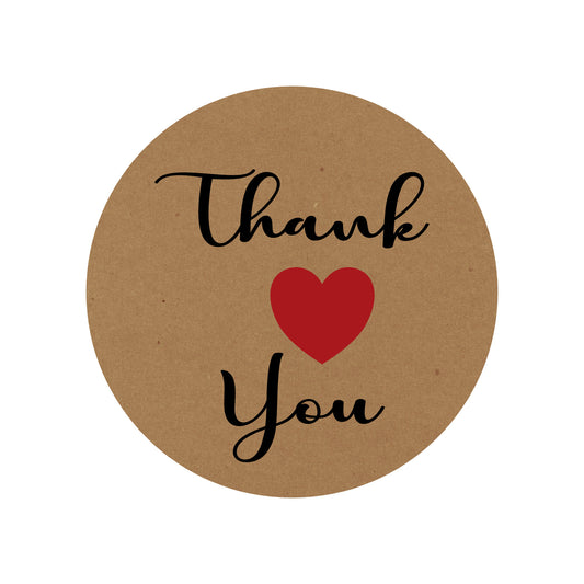 Kraft Thank you stickers Round